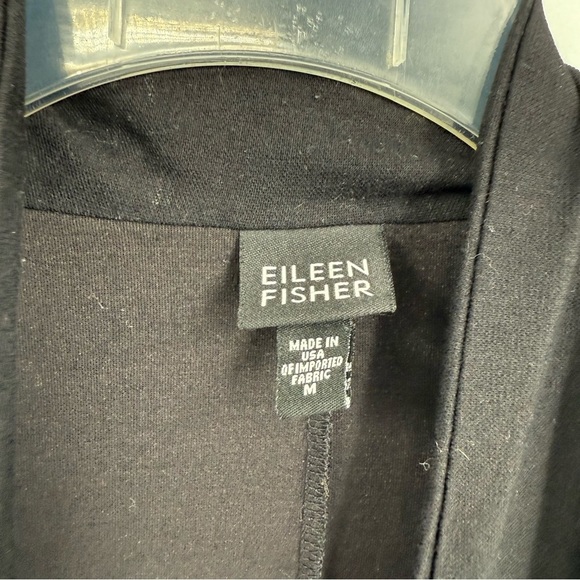 EILEEN FISHER open front Black Cardigan Jacket Pockets Size Medium Women - Picture 5 of 10